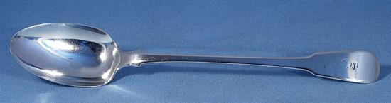 A George III silver fiddle pattern basting spoon, by Sarah Purver, Length: 310mm Weight: 3.5ozs/111grms.